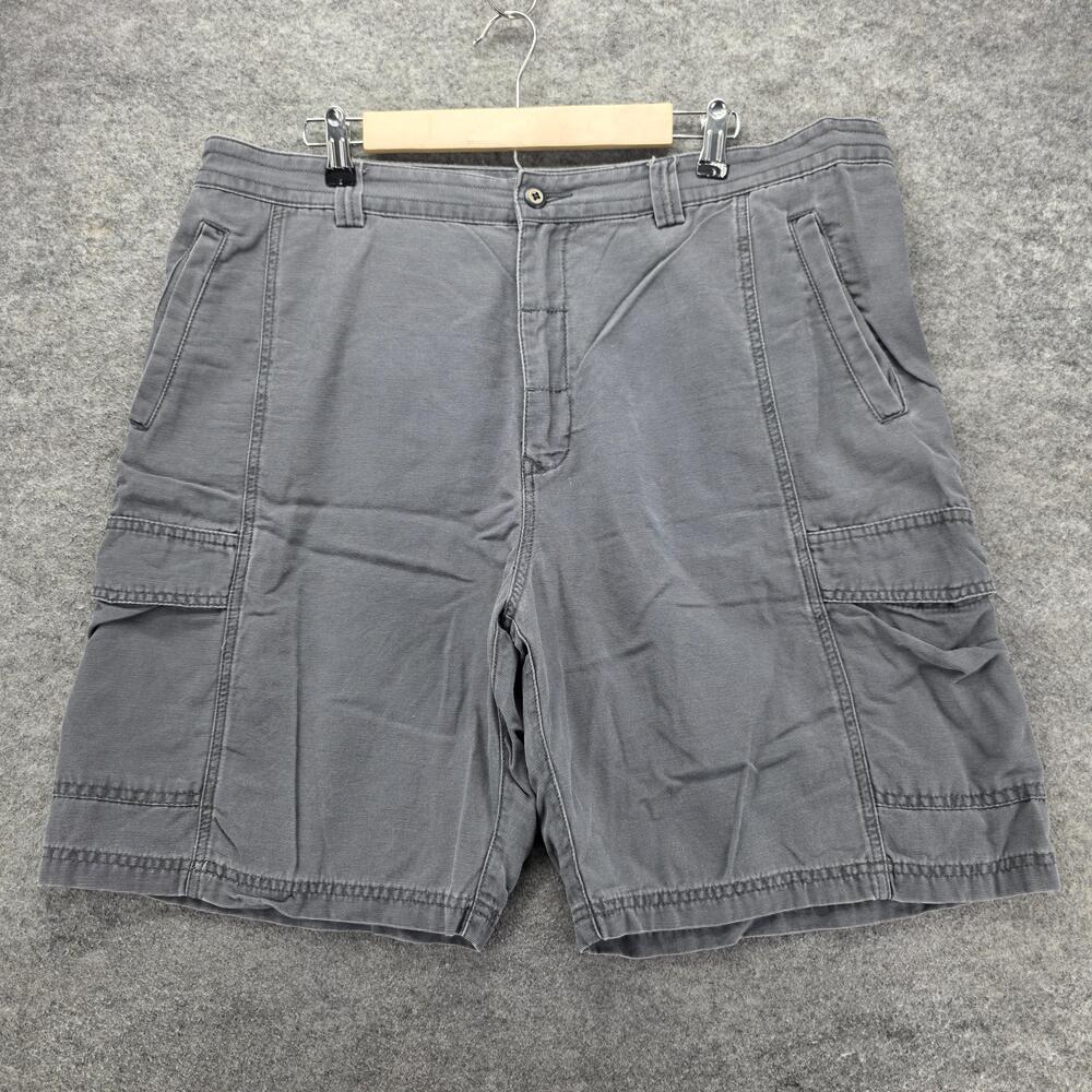 Tommy Bahama Cargo Shorts Mens 38 Gray Relax Flat Front Lyocell Cotton 9 Inseam